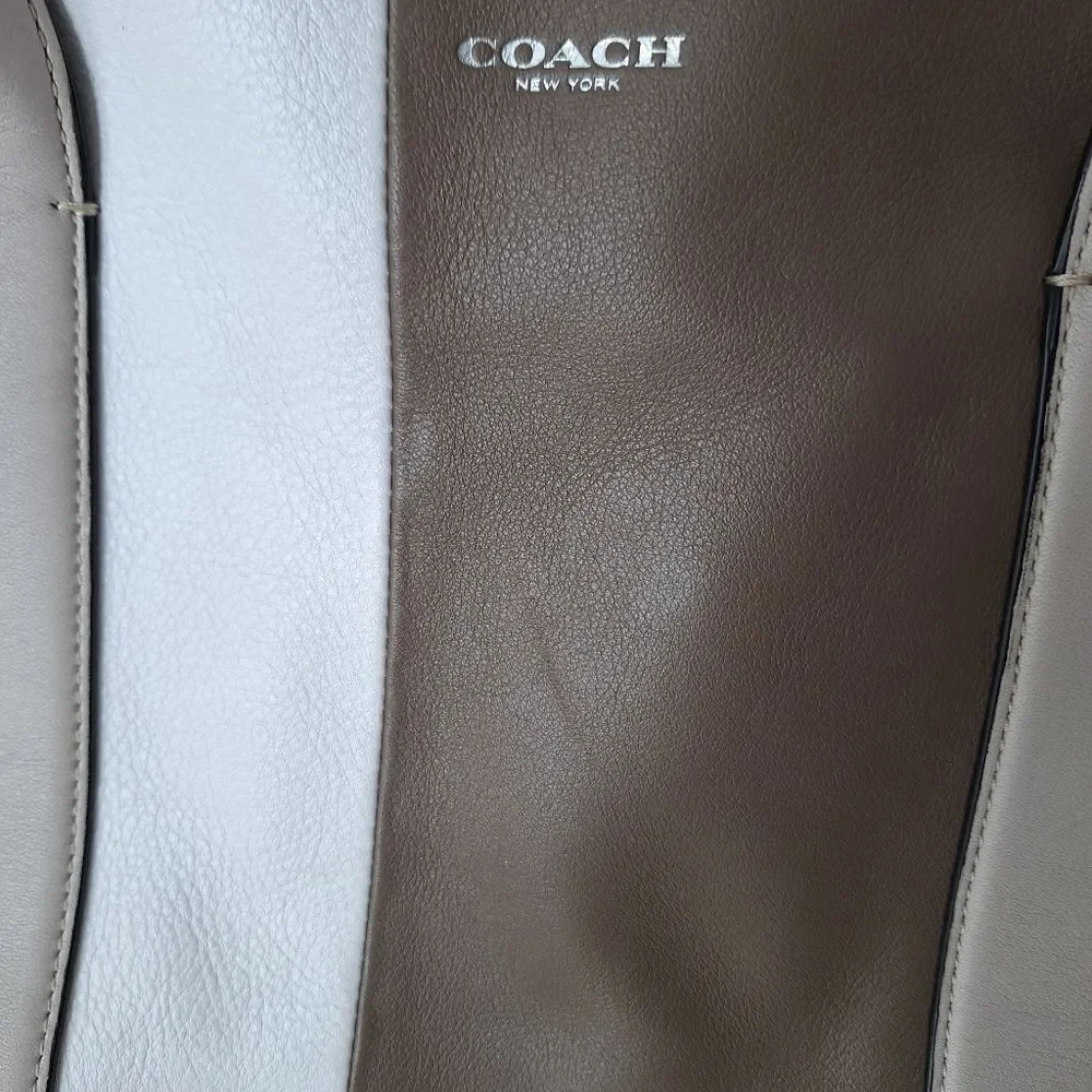 Coach Color Block Black, White, Brown, Leather Purse, Bowling Bag - Picture 16 of 16